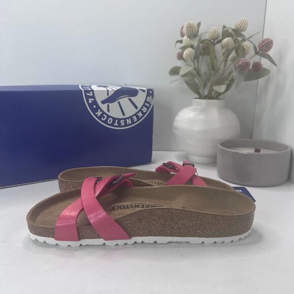 Birkenstock Almere II Burko Flor Sandals Graceful Raspberry Women's 5/EU 36 NWB - Picture 6 of 10